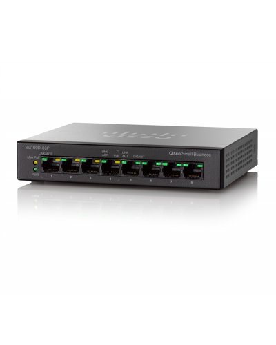 Cisco SG100D-08P 8-Port PoE Gigabit Desktop Switch