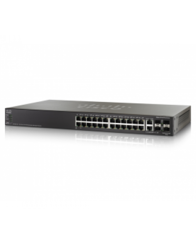 Cisco SF500-24 24-port 10/100 Stackable Managed Switch with Gigabit Uplinks